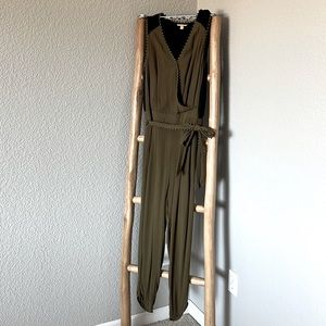 Forest Green with Black Lace Jumpsuit - Size 6